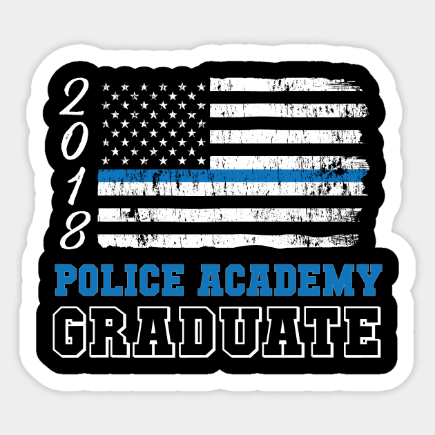 Police Academy 2018 Graduation - Thin Blue Line TShirt Sticker by bbreidenbach